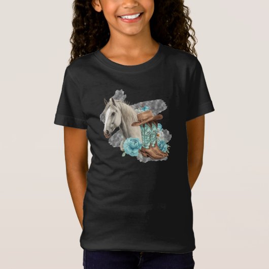 Western Horse Girls T-Shirt (Voorkant)