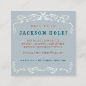 Western Horse Lovers Blue Denim Wedding Details Informatiekaartje (Voorkant)