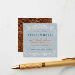 Western Horse Lovers Blue Denim Wedding Details Informatiekaartje