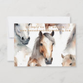 Western Horse Lovers Pink Wedding RSVP Card (Achterkant)