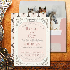 Western Horse Lovers Wedding Invitation Kaart