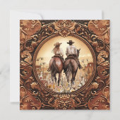 Western Horse Lovers Wedding Save the Date Card (Achterkant)