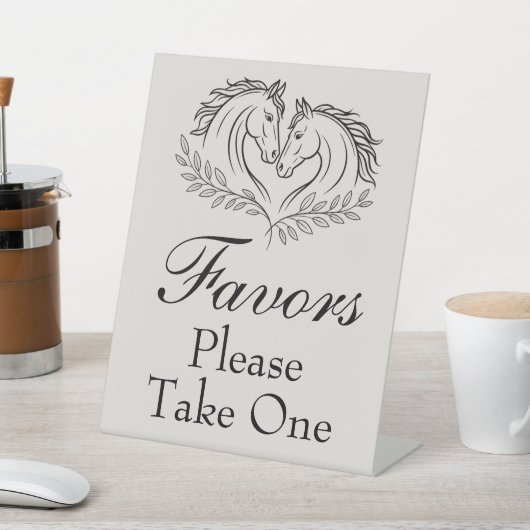 Western Horse Rustic Country Wedding Favor  Reclamebord Met Voetstuk (Insitu)