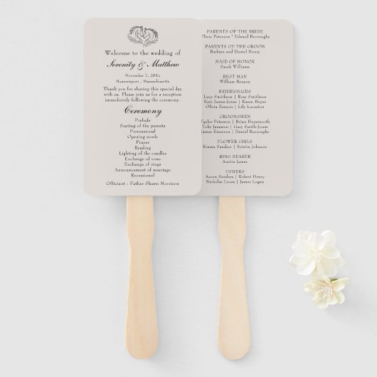 Western Horse Rustic Country Wedding Program Handwaaier (Voorkant en achterkant)