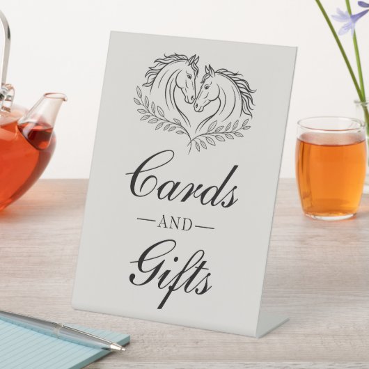 Western Horse Rustic Elegant Wedding Cards & Gifts Reclamebord Met Voetstuk (Insitu)