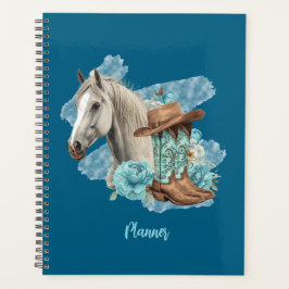 Western Horse Spiral Planner - Navy