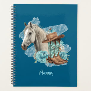 Western Horse Spiral Planner - Navy