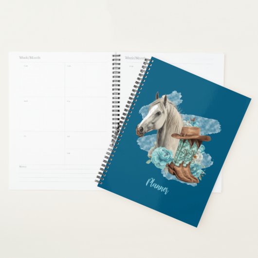 Western Horse Spiral Planner- Navy Planner (Display)