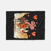 Western Horse Valentine Funny Western Valentines D Fleece Deken (Voorkant (Horizontaal))