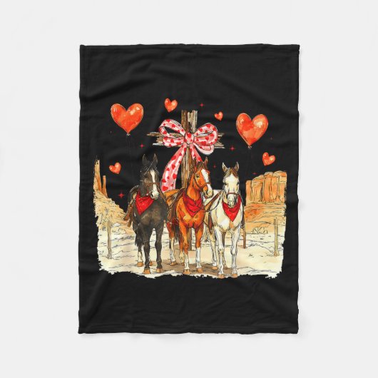 Western Horse Valentine Funny Western Valentines D Fleece Deken (Voorkant)