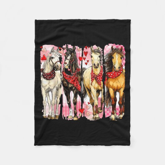 Western Horse Valentine Funny Western Valentines D Fleece Deken (Voorkant)