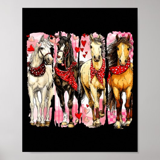 Western Horse Valentine Funny Western Valentines D Poster (Voorkant)