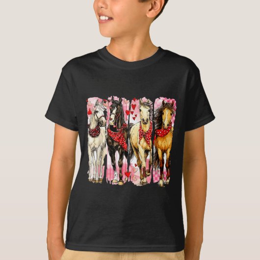 Western Horse Valentine Funny Western Valentines D T-shirt (Voorkant)
