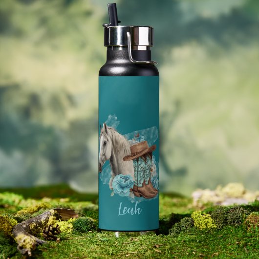 Western Horse Water Bottle Waterfles (Buiten (Gedraaid)  )