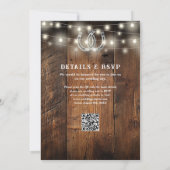 Western Horseshoes QR Code All In One Wedding Kaart (Achterkant)
