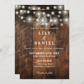 Western Horseshoes QR Code All In One Wedding Kaart (Voorkant / Achterkant)