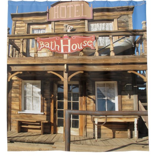 Western Hotel Bath House Westerne stad Douchegordijn (Voorkant)