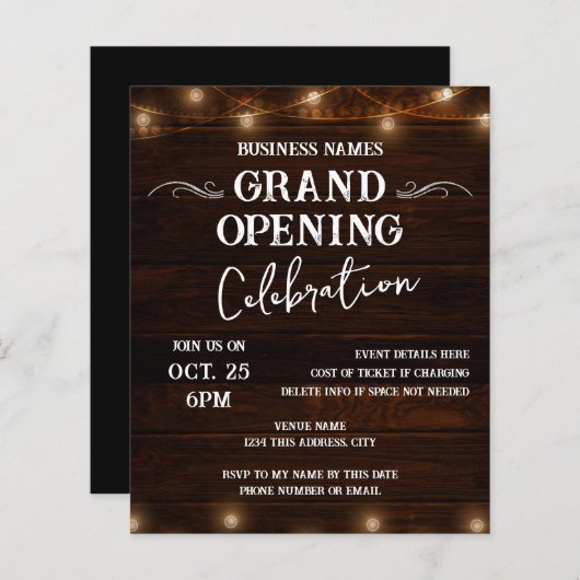 Western Hout Bedrijf Grote Opening (Voorkant / Achterkant)