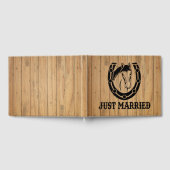 Western Hout Trouwpaard Equestrian Rustic Gastenboek (Volledig)