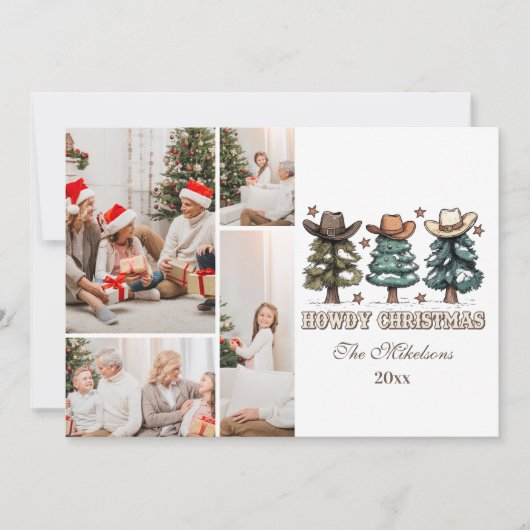  Western Howdy Christmas 4 photo Feestdagenkaart (Voorkant)