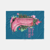 Western , Howdy Christmas And Tree, Nk Cowboy Boot Fleece Deken (Voorkant (Horizontaal))