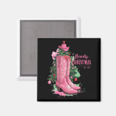 Western , Howdy Christmas And Tree, Nk Cowboy Boot Magneet (Voorkant / Achterkant)