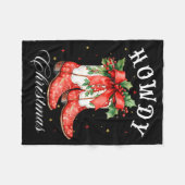 Western Howdy Christmas Cowgirl Boot Coquette Bow  Fleece Deken (Voorkant (Horizontaal))