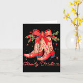 Western Howdy Christmas Cowgirl Boot Coquette Bow  Kaart (Gele Bloem)