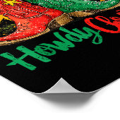 Western Howdy Christmas Cowgirl Boot Hat Christmas Poster (Hoek)