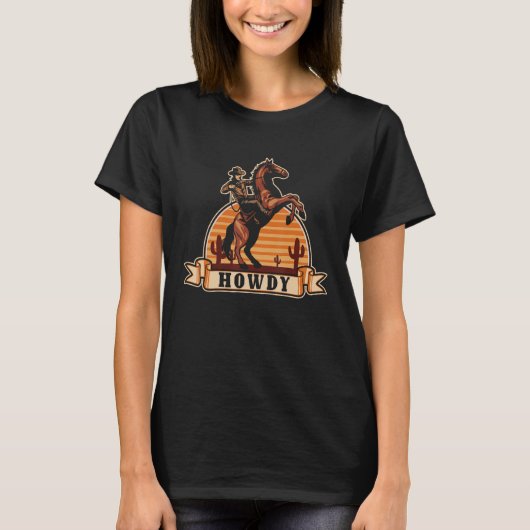 Western Howdy Cowboy T-shirt (Voorkant)