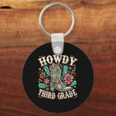 Western Howdy Derde Klas Terug naar School 3e Klas Sleutelhanger (Voorkant)