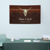 Western huwelijk bruin land bull schedel spandoek (Beurs)