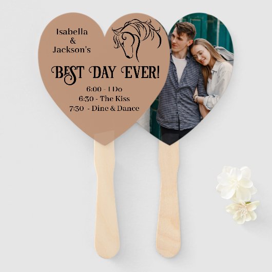 Western huwelijk handwaaier (Voorkant en achterkant)