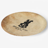 Western huwelijk op maat papieren bordje (Gekanteld)