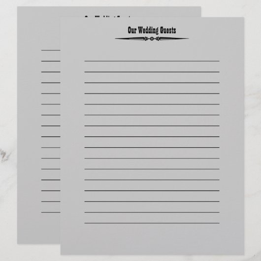 Western huwelijk | Pagina's van het gastregister (Voorkant / Achterkant)