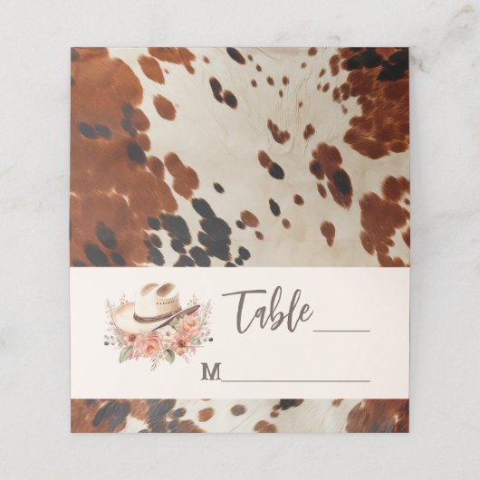 Western huwelijk plaatskaartje (Buitenkant ongevouwen)