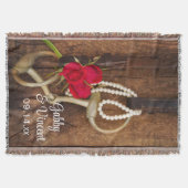 Western huwelijk rode rozen en paardenbit deken (Voorkant)