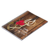 Western huwelijk rode rozen en paardenbit notitieboek (Linkerzijde)