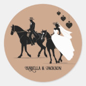 Western huwelijk ronde sticker (Voorkant)
