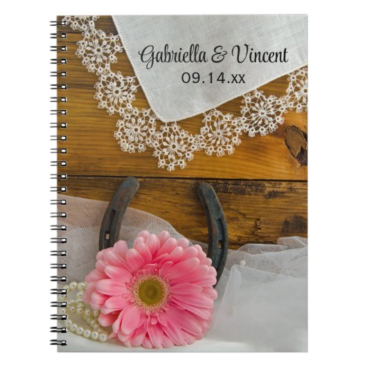 Western huwelijk tussen Roze Daisy en Lace Notitieboek (Voorkant)