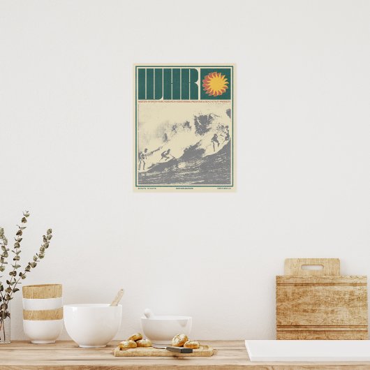 Western hydrodynamisch onderzoek Surf Poster (Keuken)