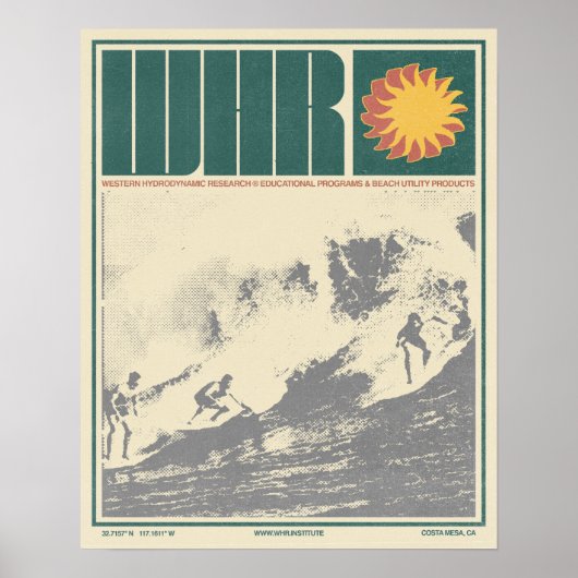 Western hydrodynamisch onderzoek Surf Poster (Voorkant)