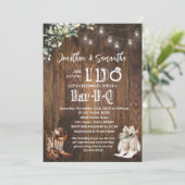 Western Ik doe BBQ Stock de Bar Couples Douche Kaart (Staand voorkant)