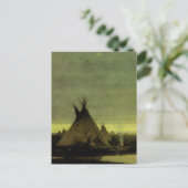  Western, Indiaas kamp in Dawn door Tavernier Briefkaart (Staand voorkant)