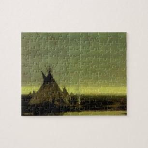  Western, Indiaas kamp in Dawn door Tavernier Legpuzzel