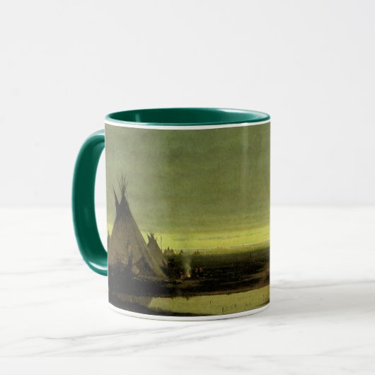 Western, Indiaas kamp in Dawn door Tavernier Mok (Voorkant links)