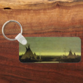  Western, Indiaas kamp in Dawn door Tavernier Sleutelhanger (Achterkant)