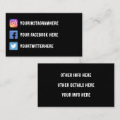 Western  Instagram Twitter Facebook Visitekaartje (Voorkant / Achterkant)