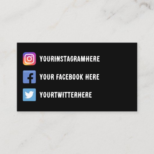 Western  Instagram Twitter Facebook Visitekaartje (Voorkant)