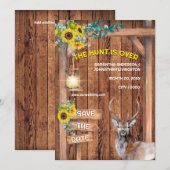 Western jagen op zonnebloempitten red de datum kaart (Voorkant / Achterkant)